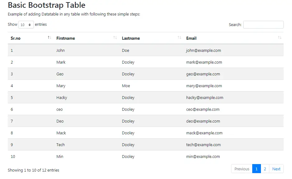 How-to-add-datatables-in-html -table