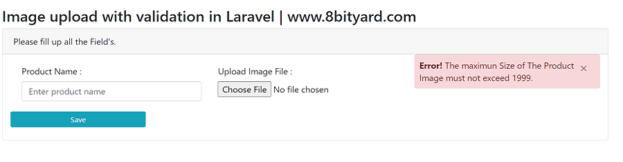 Image validation in Laravel 8