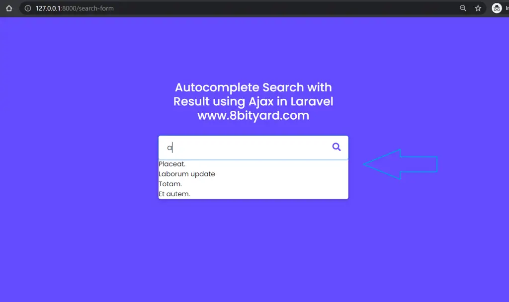ajax autocomplete search laravel