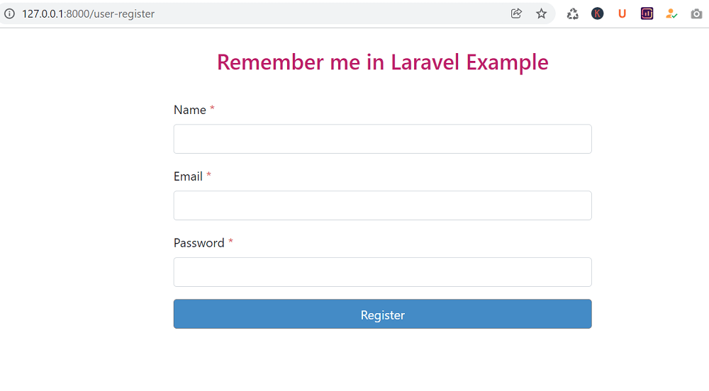 remember me functionality in laravel