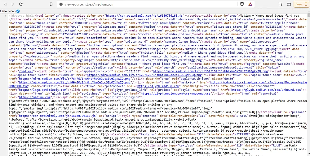 medium website example html compression