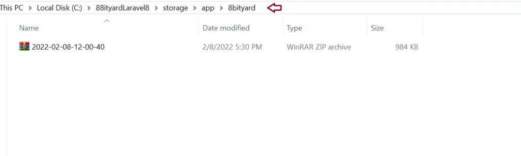 backup with zip file