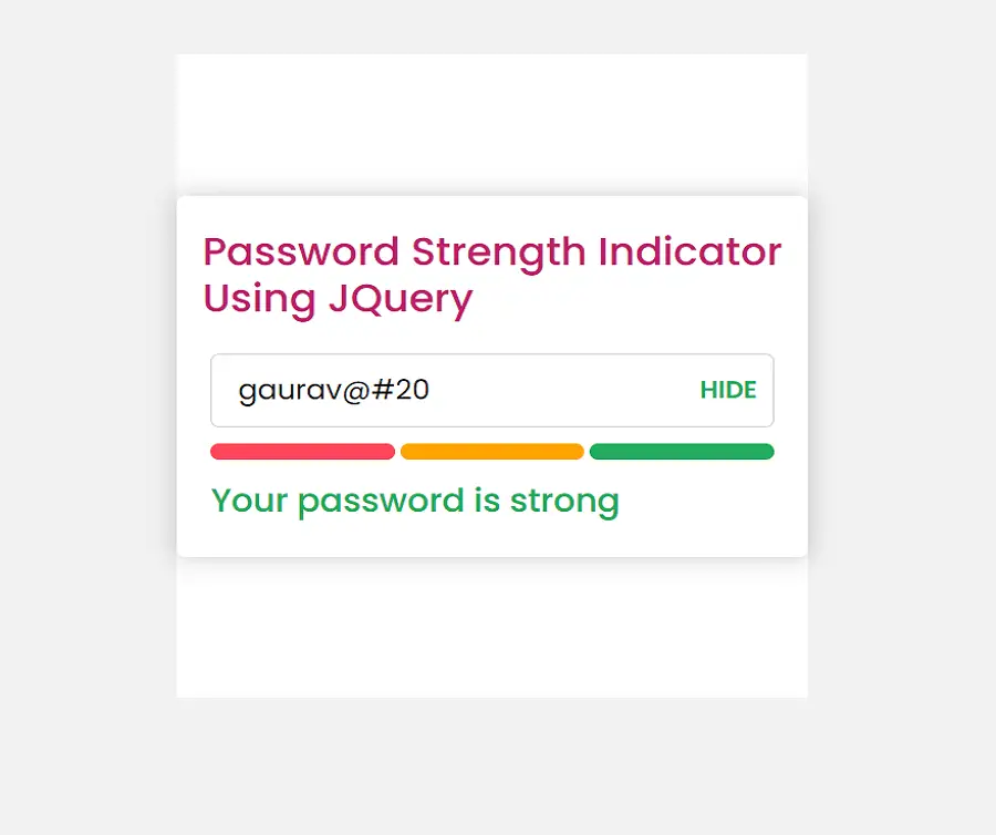 strong password jquery validation