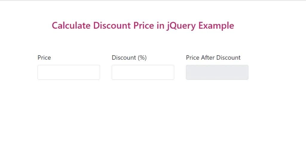 calculate discount price using JQuery in html form