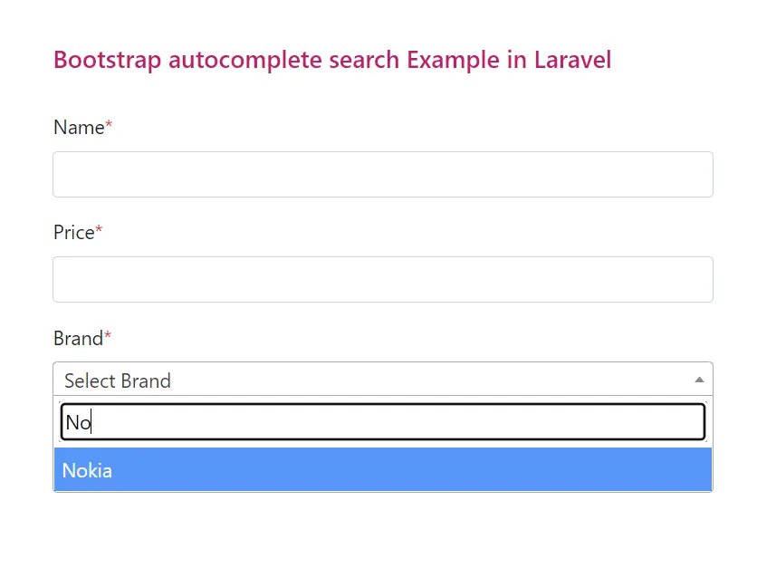 bootstrap autocomplete select2 in laravel