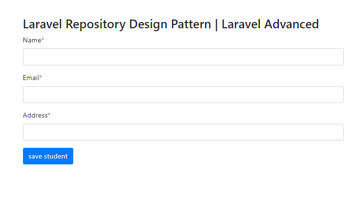 create crud application using Laravel Repository Pattern