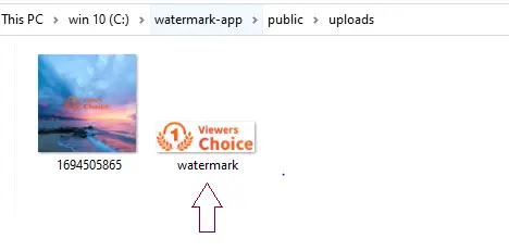insert image as watermark in another image in Laravel